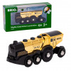 BRIO World zlatá batériová lokomotíva so svetlom a zvukom (33630)