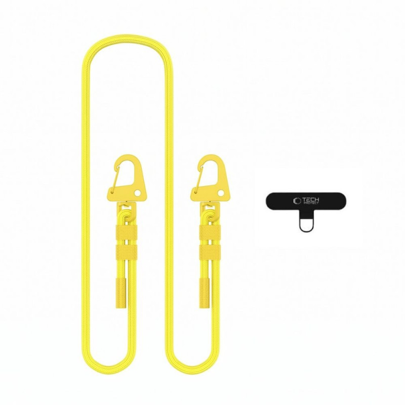 Popruh na telefón cez telo Tech-Protect C5SD Rope, 80 cm, kanáriková žltá