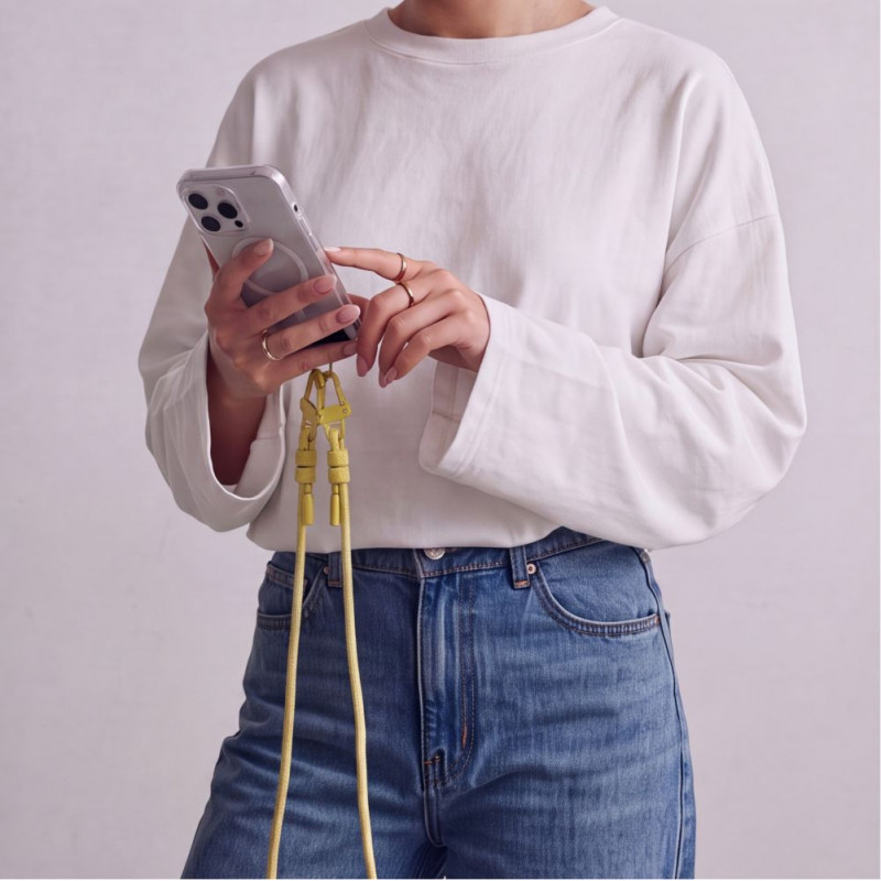 Popruh na telefón cez telo Tech-Protect C5SD Rope, 80 cm, kanáriková žltá