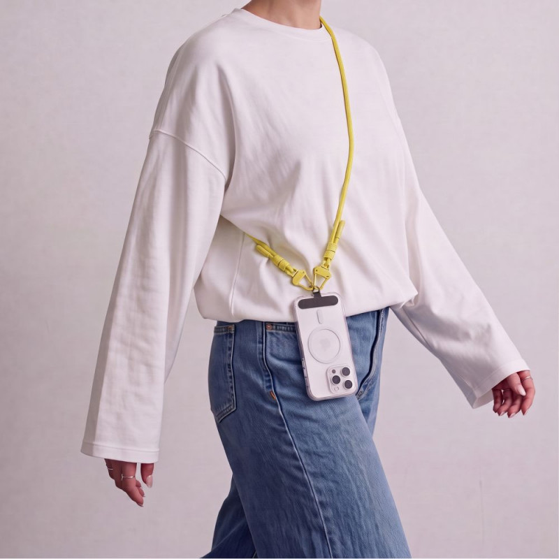 Popruh na telefón cez telo Tech-Protect C5SD Rope, 80 cm, kanáriková žltá
