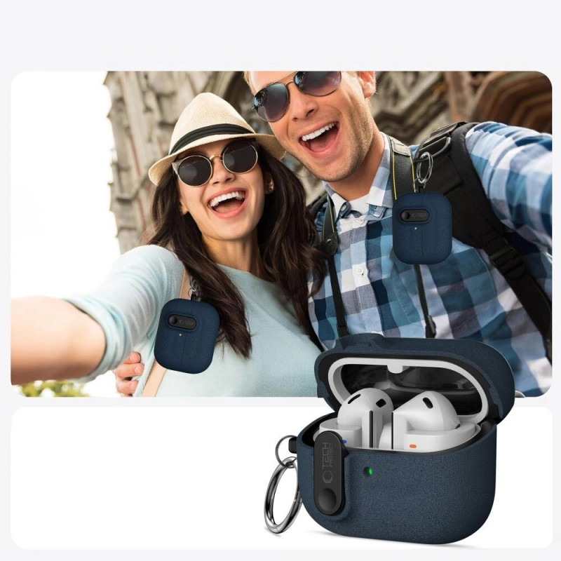 Tech-Protect Slim Hook puzdro Samsung Galaxy Buds 3 / 3 FE / 3 Pro, modré