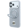 Puzdro Karl Lagerfeld with Ring Stand 360 Karl Head Pin MagSafe pre Apple iPhone 18 Pro Max / 17 Pro Max, sivé (KF003236)