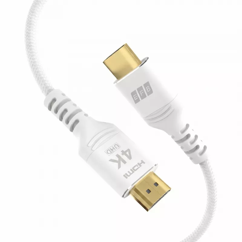 EFB Elektronik HDMI-20-00011 Kábel HDMI High Speed s Ethernetom, 4K60Hz, 18 Gbit/s, 0.5 m, biely, kompatibilný s HDMI 2.0