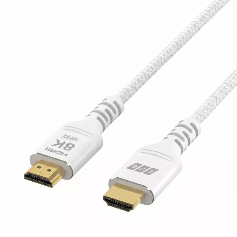 EFB Elektronik HDMI-21-00011 HDMI kábel Ultra High Speed, 8K60Hz, 48 Gbit/s, 2 m, biely, kompatibilný s HDMI 2.1/2.0