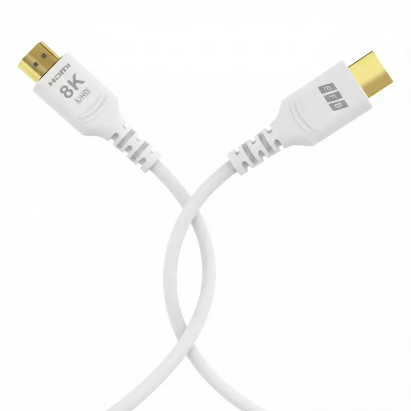 EFB Elektronik HDMI-21-00011 HDMI kábel Ultra High Speed, 8K60Hz, 48 Gbit/s, 2 m, biely, kompatibilný s HDMI 2.1/2.0