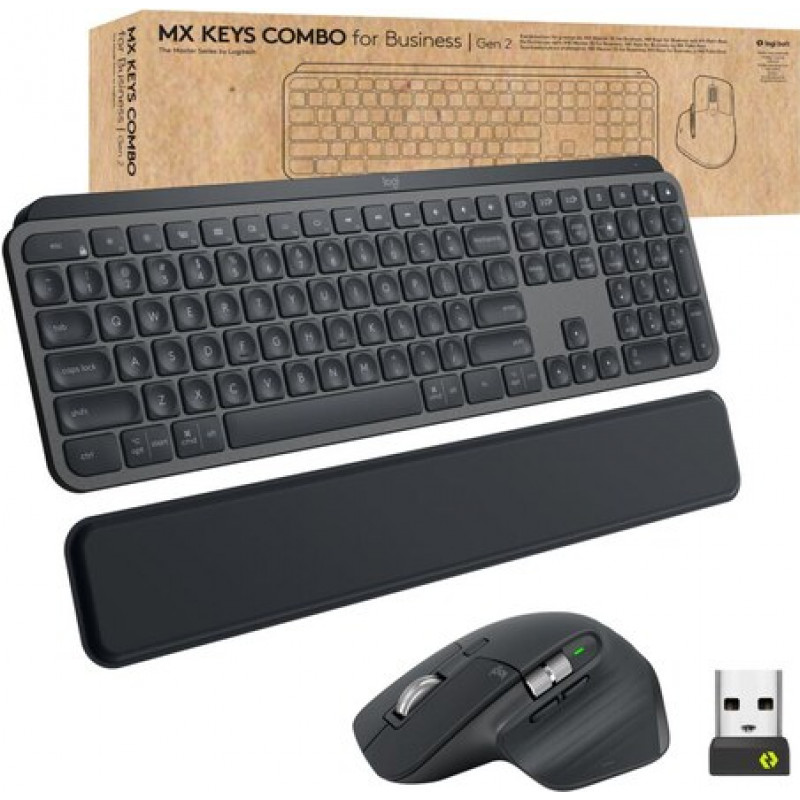 Logitech MX Keys Combo for Business súprava klávesnice a myši (920-010929), grafitová, talianske QWERTY