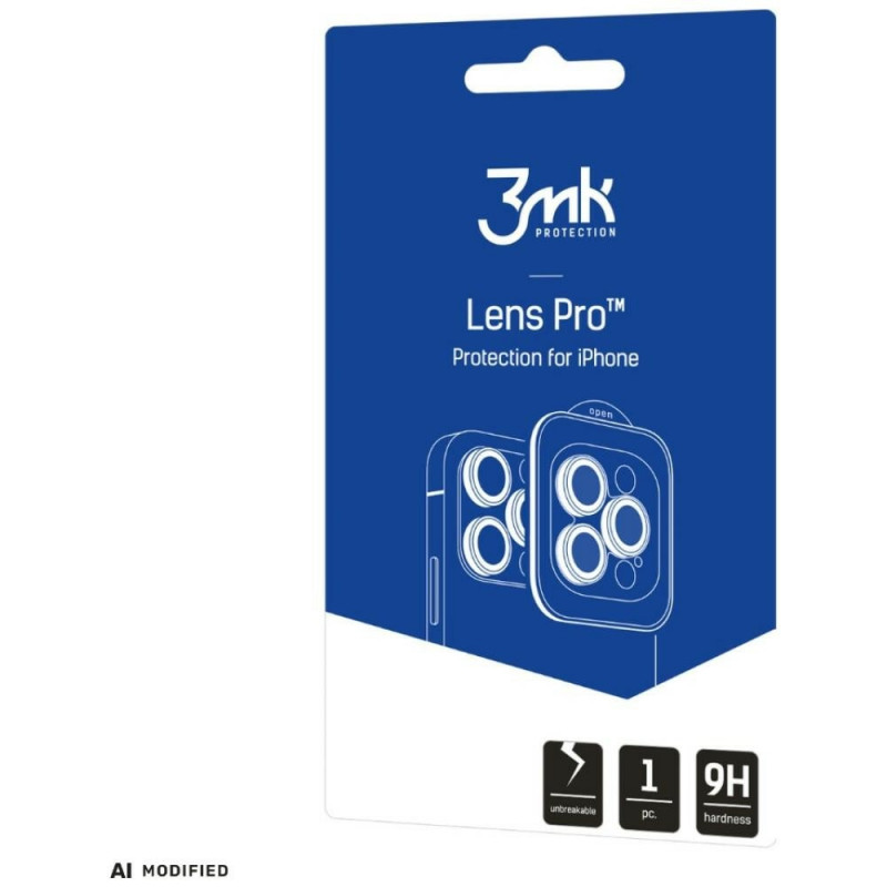 3MK Lens Protection Pro Apple iPhone 18 Pro / 18 Pro Max ochrana objektívu fotoaparátu, tvrdené sklo, čierna