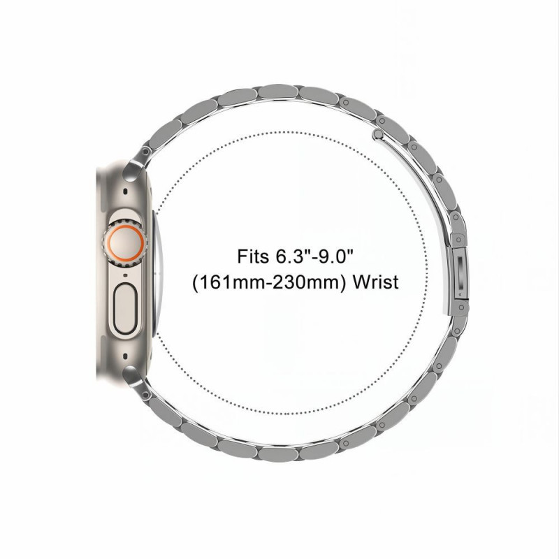 Tech-Protect Stainless remienok z nehrdzavejúcej ocele pre Apple Watch 8 / 9 / 10 / 11 / 12 / SE / Ultra (44 / 45 / 46 / 49 mm), strieborný