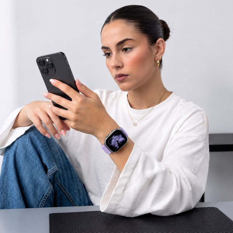 Tech-Protect NylonLoop remienok pre Apple Watch 8 / 9 / 10 / 11 / 12 / SE (40 / 41 / 42 mm), fialový