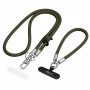 Tech-Protect C10S Rope Crossbody & Wrist sada remienkov na telefón, olivovozelená/titánová