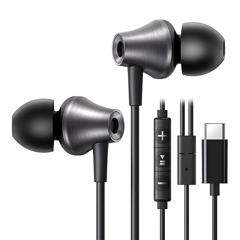 Ugreen EP105 drôtové slúchadlá do uší USB-C, 1.2 m, čierne