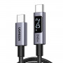 Ugreen L530 kábel USB-C na USB-C, PD 240 W, 480 Mbps, s displejom, 2 m, čierny
