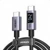 Ugreen L530 kábel USB-C na USB-C, PD 240 W, 480 Mbps, s displejom, 2 m, čierny