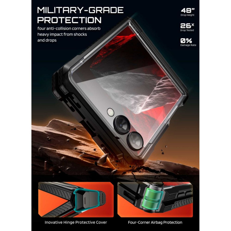 Supcase Unicorn Beetle Grip Mag MagSafe puzdro pre Samsung Galaxy Z Flip 8, čierne