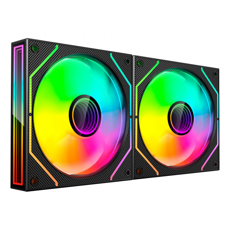 Tacens Mars Gaming MF3DPROX2 12 cm ventilátory do počítačovej skrine, ARGB, čierne, 2 ks