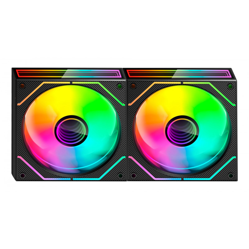 Tacens Mars Gaming MF3DPROX2 12 cm ventilátory do počítačovej skrine, ARGB, čierne, 2 ks