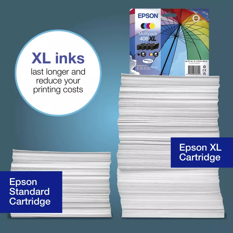 Epson 406XL Umbrella DURABrite Ultra multipack EasyMail 4-balenie, XL (C13T17H64510)