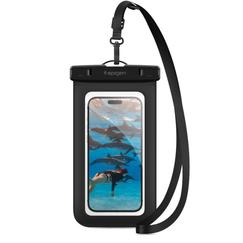 Spigen A601 Aqua Shield Univerzálne vodotesné puzdro, čierne