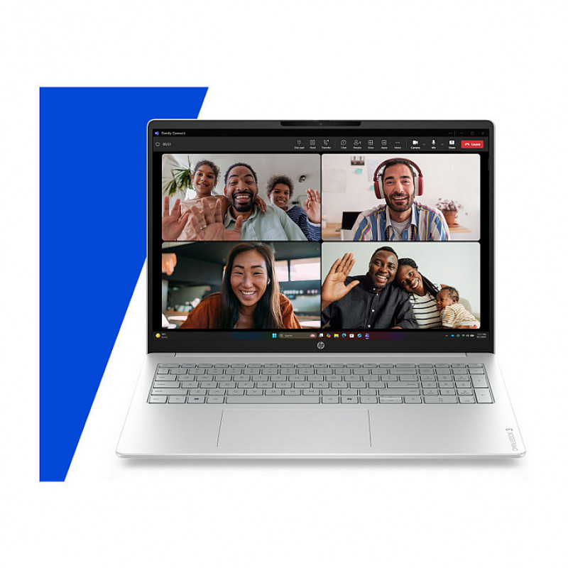 HP OmniBook 3 16-bu0057ngx 16" WUXGA notebook, Intel Core Ultra 5 225U, 16 GB RAM, 512 GB SSD, Windows 11 Home, German keyboard (QWERTZ), strieborný