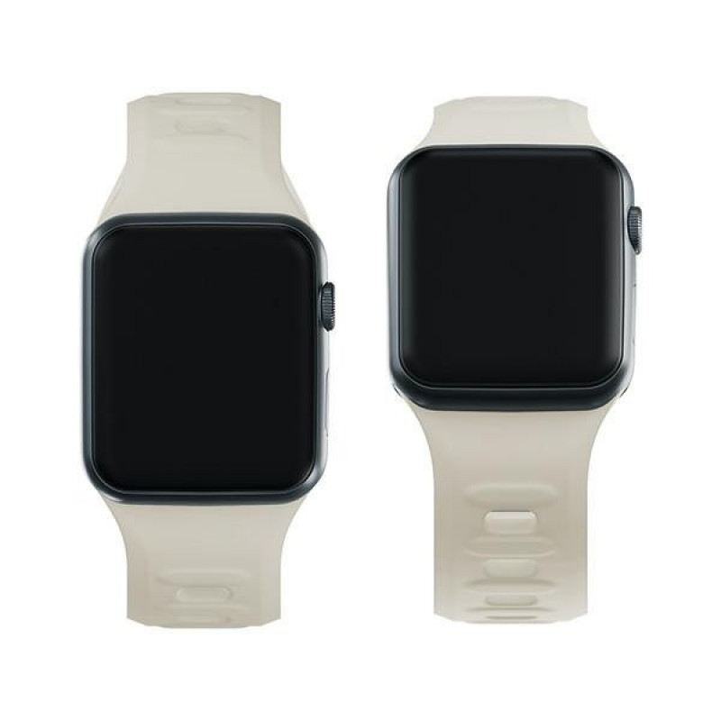 3mk silikónový remienok pre Apple Watch 42/44/45/49 mm, béžový