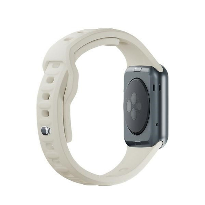 3mk silikónový remienok pre Apple Watch 42/44/45/49 mm, béžový