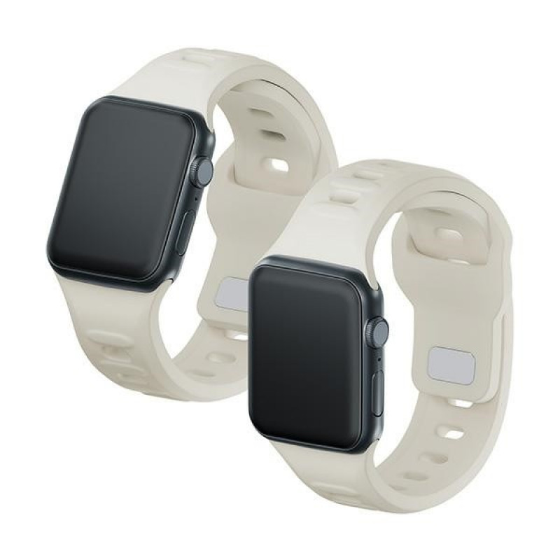 3mk silikónový remienok pre Apple Watch 42/44/45/49 mm, béžový
