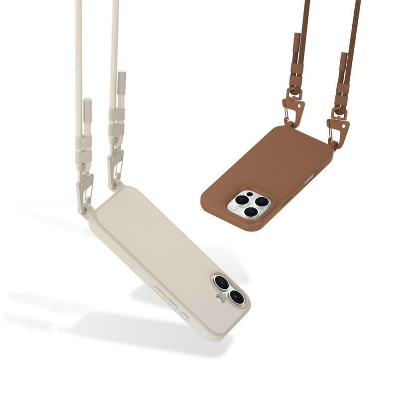 Tech-Protect MagNecklace MagSafe puzdro s remienkom pre Apple iPhone 16, béžové
