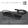 Club 3D CSV-2556 USB-C 12-v-1 rozbočovač, 3x HDMI/3x USB-C/USB/LAN, 8K30Hz, PD 140W