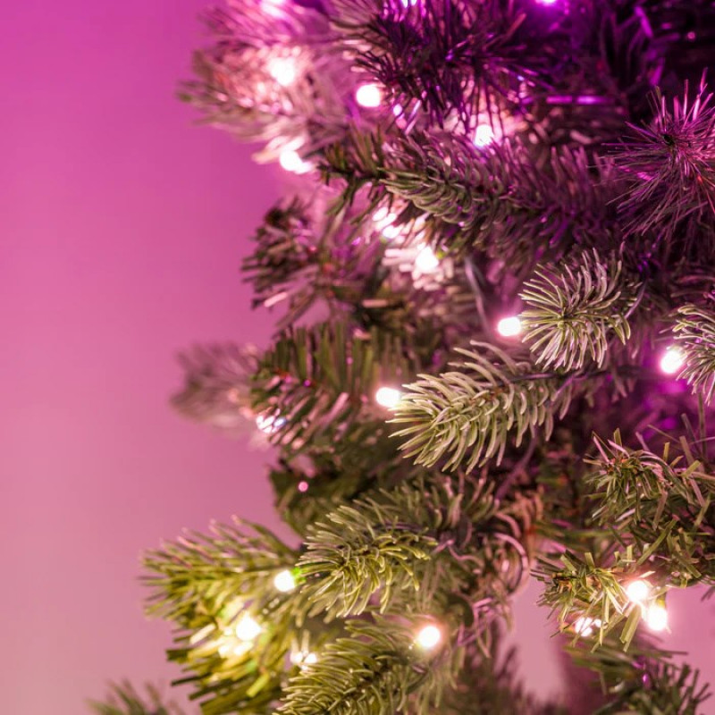 Twinkly Predpripravený veniec 50 RGB LED, zelený drôt, zástrčka typ C, 60 cm