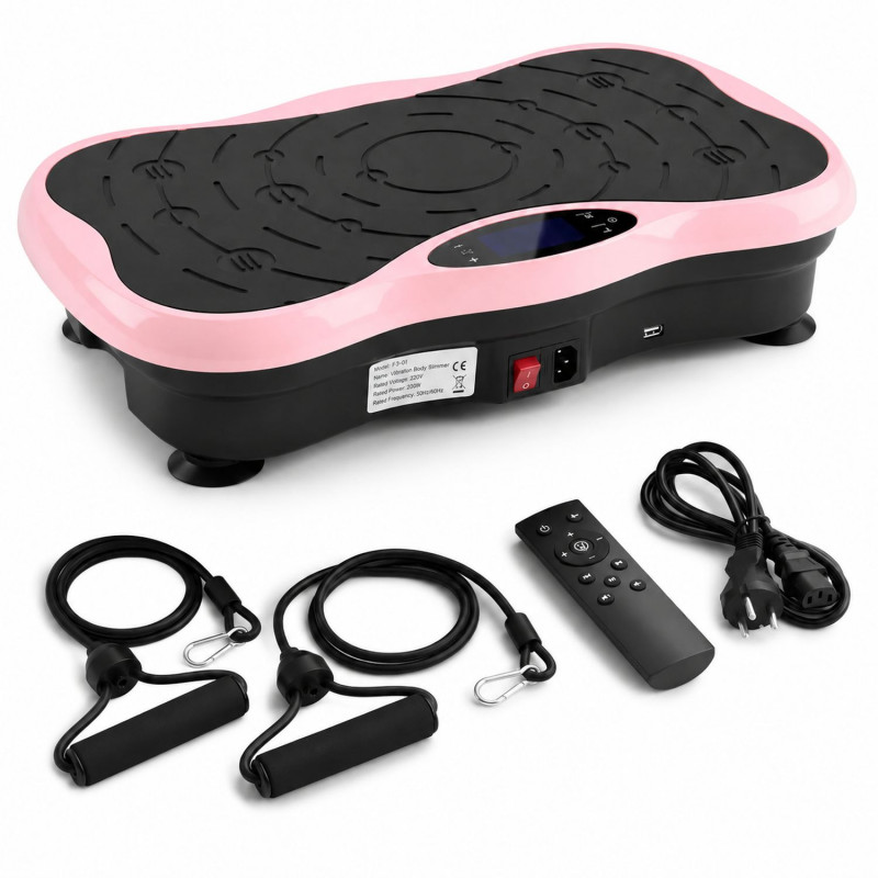 Extralink Moonwalk SpinMove vibračná cvičebná platforma pre fitness, 200 W, ružová