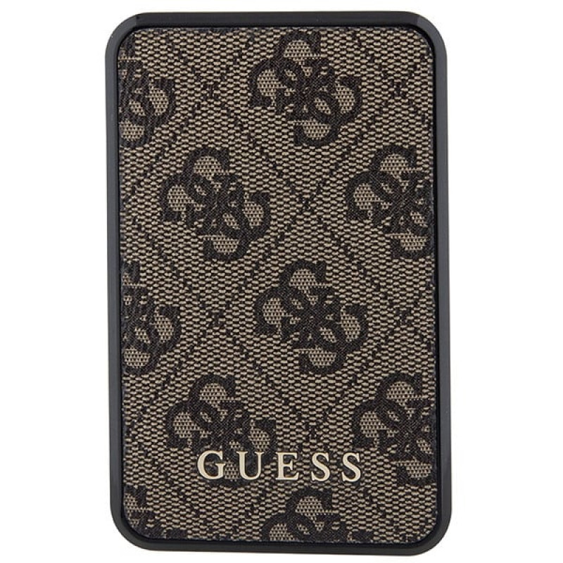 Guess GUPB10DP4GEGW Power Bank 10000 mAh, 18 W, 4G Leather Metal Logo, hnedá
