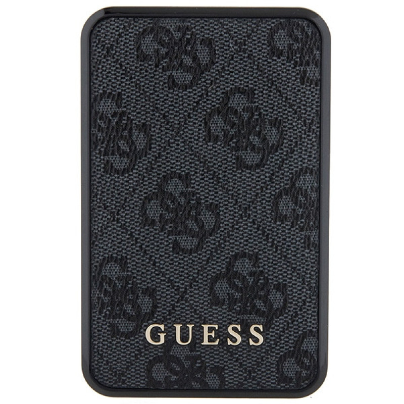 Guess GUPB10DP4GEGK power banka 10000 mAh, 18 W, 4G Leather Metal Logo, čierna