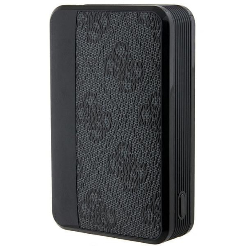 Guess GUPB10DP4GEGK power banka 10000 mAh, 18 W, 4G Leather Metal Logo, čierna