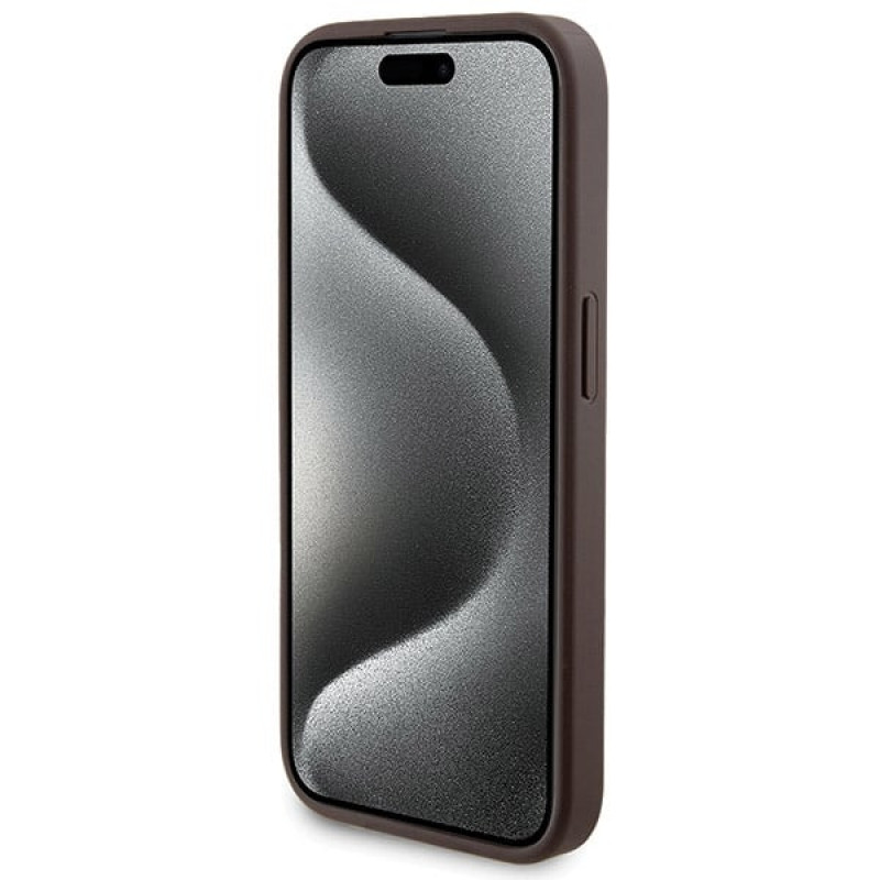 Guess GUBPM5P15X4GEMGW Pevné puzdro pre Apple iPhone 15 Pro Max + 5000 mAh MagSafe power banka, 4G Metal Logo, hnedá