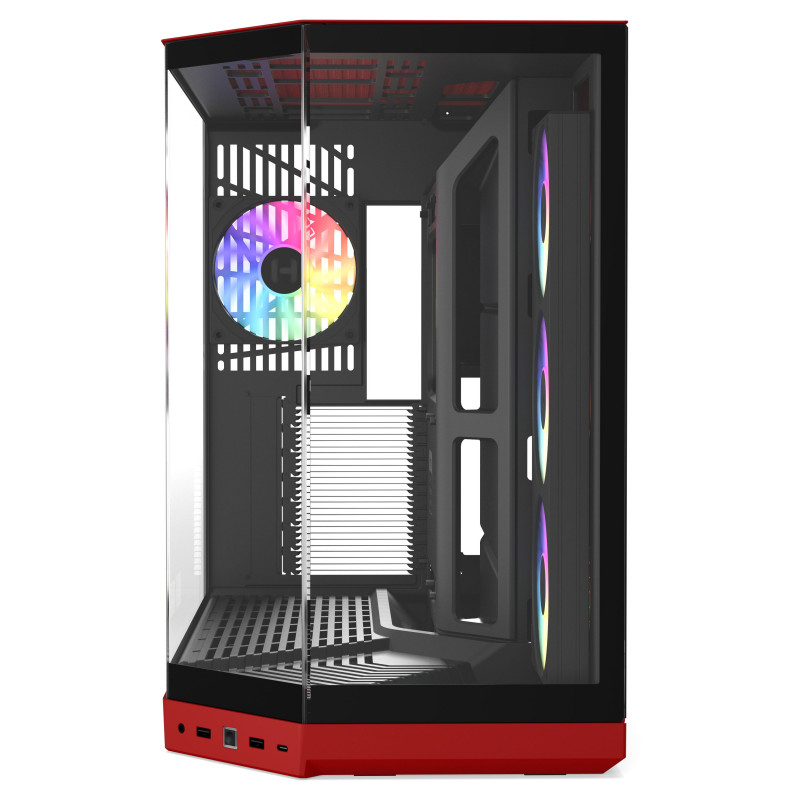 HYTE Y50 Wild Cherry PC skriňa, červená, temperované sklo x 3