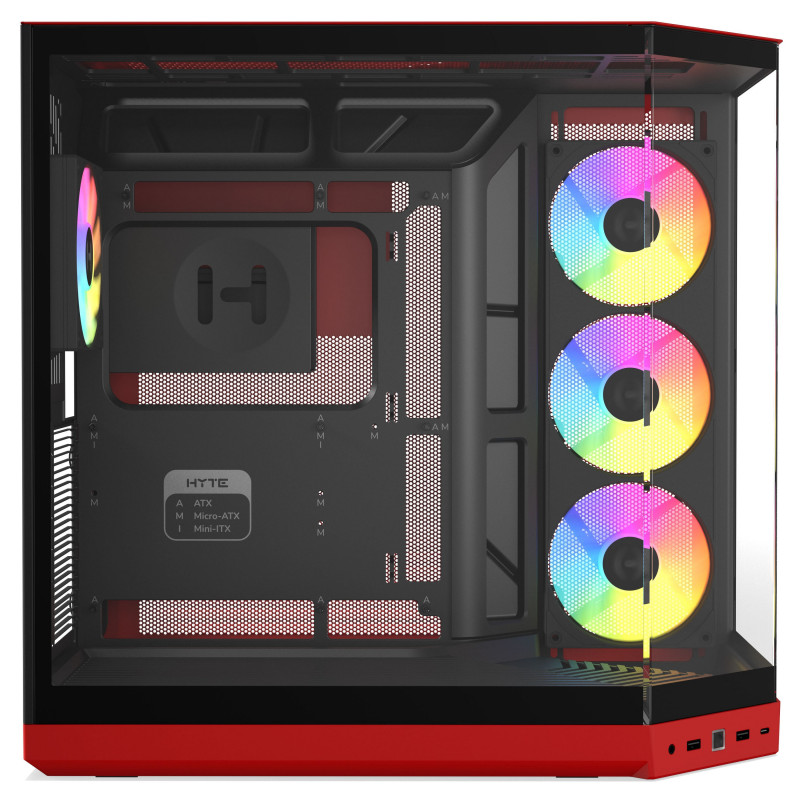HYTE Y50 Wild Cherry PC skriňa, červená, temperované sklo x 3