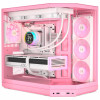 HYTE Y50 Strawberry Milk PC skriňa, svetloružová, temperované sklo x 3