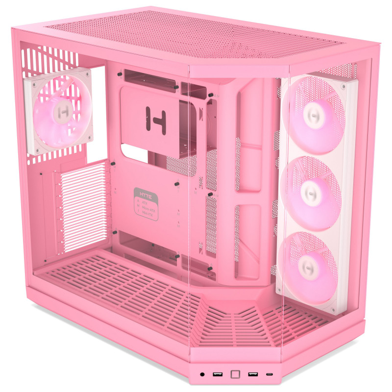HYTE Y50 Strawberry Milk PC skriňa, svetloružová, temperované sklo x 3