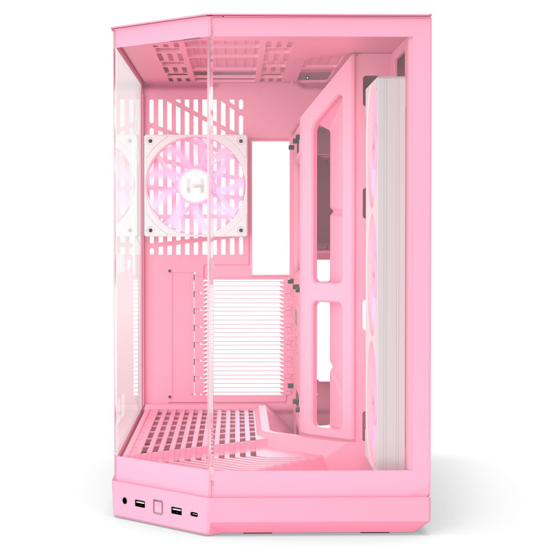 HYTE Y50 Strawberry Milk PC skriňa, svetloružová, temperované sklo x 3