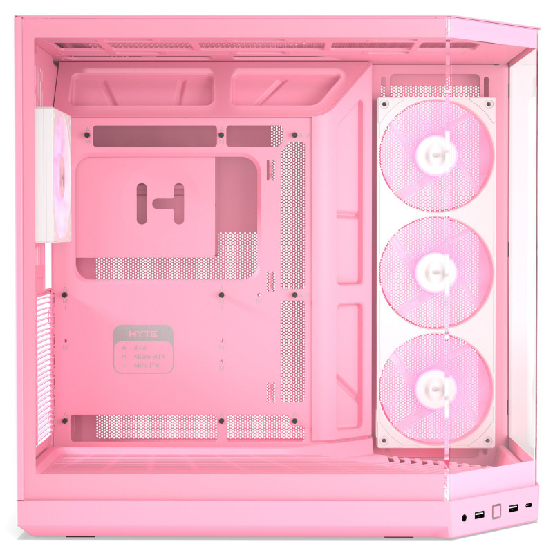 HYTE Y50 Strawberry Milk PC skriňa, svetloružová, temperované sklo x 3