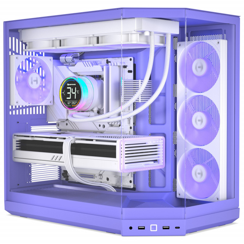 HYTE Y50 Taro Milk PC skriňa, fialová, temperované sklo x 3