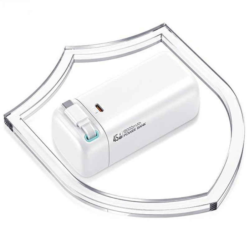 USAMS US-CD216 XMF Series powerbanka 18000 mAh, PD 45W rýchle nabíjanie, s káblom USB-C, čierna