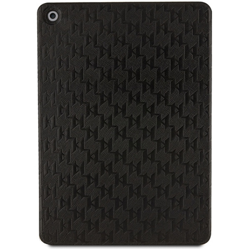 Karl Lagerfeld KLFC10SAKHPKK Saffiano Monogram Ikonik puzdro typu bookcase pre Apple iPad 10.2 (7., 8. a 9. generácia), čierne