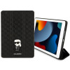 Karl Lagerfeld KLFC10SAKHPKK Saffiano Monogram Ikonik puzdro typu bookcase pre Apple iPad 10.2 (7., 8. a 9. generácia), čierne