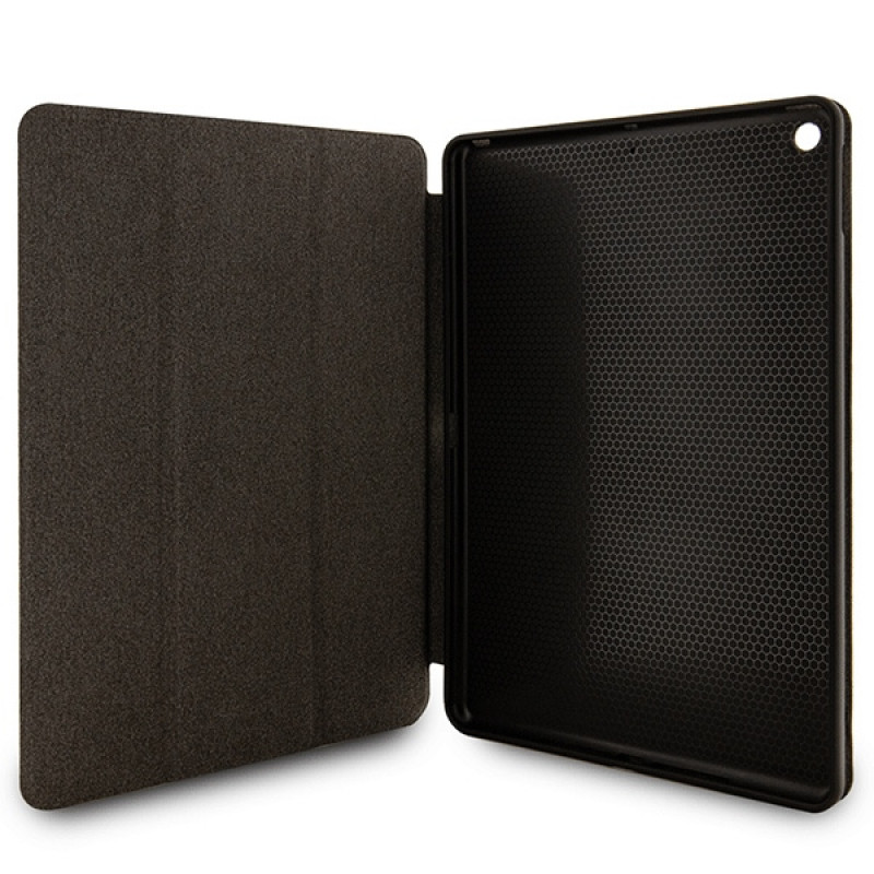 Karl Lagerfeld KLFC10SAKHPKK Saffiano Monogram Ikonik puzdro typu bookcase pre Apple iPad 10.2 (7., 8. a 9. generácia), čierne