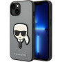 Karl Lagerfeld KLHCP14SSAPKHG Puzdro Hardcase pre Apple iPhone 14, Saffiano Karl's Head Patch, strieborné