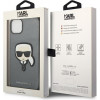 Karl Lagerfeld KLHCP14SSAPKHG Puzdro Hardcase pre Apple iPhone 14, Saffiano Karl's Head Patch, strieborné