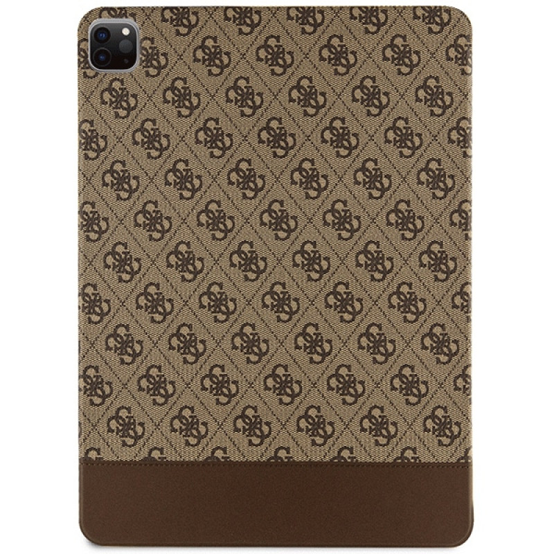 Guess GUFCP12PS4SGW Puzdro pre Apple iPad Pro 12.9 (2020/2021/2022, 4./5./6. generácia), 4G Stripe Allover, hnedé