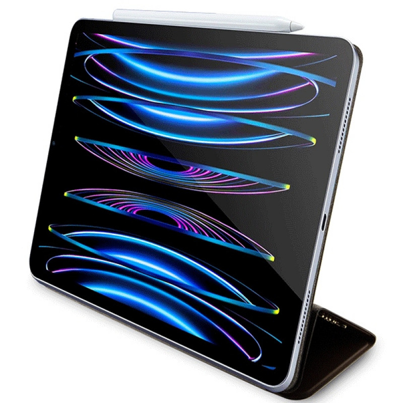 Guess GUFCP12PS4SGW Puzdro pre Apple iPad Pro 12.9 (2020/2021/2022, 4./5./6. generácia), 4G Stripe Allover, hnedé