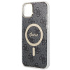 Guess GUBPP14SH4EACSK Obal na pevno pre Apple iPhone 14 + bezdrôtová nabíjačka, 4G Print, MagSafe, čierny